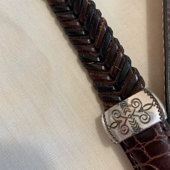 Medium 32 size Vintage herringbone braided Brighton leather belt. - Picture 5 of 9